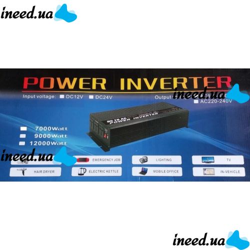 Автомобильный инвертор UN-3064 12000W 12V-220V Авто преобразователь напряжения тока от прикуривателя и аккумулятора 12В 12000В с защитой от перегрева