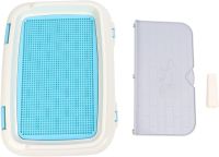 Лоток для собак со столбиком и стенкой Dog Toilet UniZoo 47.5x36 см двухслойный туалет с рамкой и сеткой под пеленку для собак с защитой от брызг
