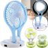 Настільний складаний вентилятор з лампою Handy Mini Fan JR-5580 12V 220V з LED підсвічуванням від акумуляторів 18650 акумуляторний міні-вентилятор