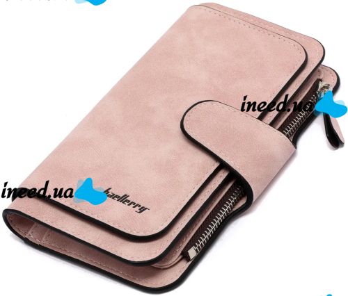 Женский замшевый кошелек Baellerry Forever N2345 Pink женское мини портмоне на 10 отделений для купюр и мелочи 19х10.5 см Розовое