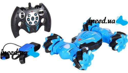 Radio-controlled flip car YL-51 Blue, stunt drift car on the remote control, transformer all-terrain vehicle with hand control, gestures