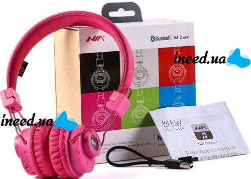 Беспроводные Bluetooth стерео наушники Nia X5SP складные стереонаушники 5 в 1 с микрофоном, МР3 плеером, FM радио блютуз, колонкой для телефона