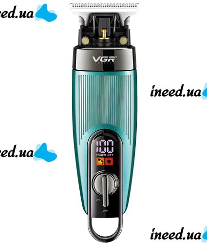 Аккумуляторная машинка для стрижки волос VGR V-975 5W беспроводной мужской триммер для окантовки бороды и усов со сменными насадками и дисплеем USB