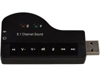 Зовнішня звукова карта USB 8.1 Piano зовнішній звуковий адаптер для ноутбука і ПК комп'ютера, Аудіокарта юсб з кнопками управління 8.3х4.3 см