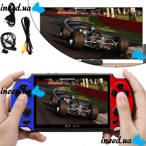 Карманная игровая 16-bit приставка PSP X7 Plus 5.1" дюймов 8GB MP5, Портативная беспроводная приставка с 200 встроенными ретро играми и ТВ выход