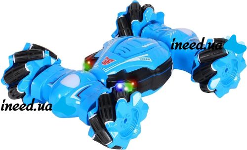 Radio-controlled flip car YL-51 Blue, stunt drift car on the remote control, transformer all-terrain vehicle with hand control, gestures