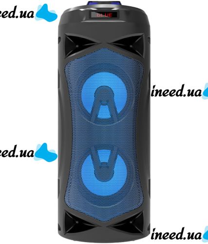 Беспроводная Bluetooth колонка динамик SoonBox S4403 с LED подсветкой 10W и микрофоном, Аккумуляторная блютуз акустика караоке USB SD FM AUX Черная