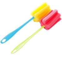 Универсальная губка с длинной ручкой Sponge Cleaning Remiling для мытья бутылок и высоких стаканов, Кухонная убчатая щетка для чистки посуды