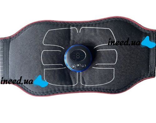 Електричний пояс-стимулятор для черевного преса Abdominal Toning Belt NY-82, масажер міостимулятор W24 для м'язів живота з 6 режимами від USB Чорний