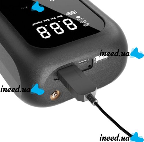 Аккумуляторный автомобильный компрессор насос Inflator Pump VX-309 для подкачки шин, Беспроводной воздушный автокомпрессор с экраном CZK-4234