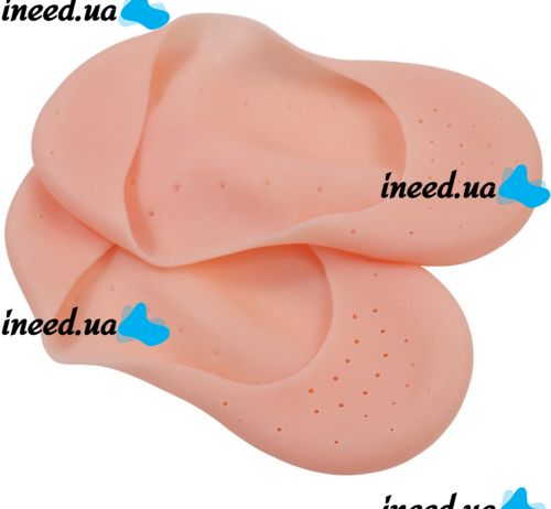 Универсальные силиконовые носки для ног и пяток Smiling Foot нескользящие защитные накладки для защиты от мозолей Anti-crack silicon socks Бежевые