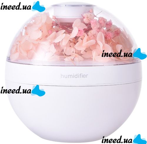 Аккумуляторный увлажнитель воздуха Poke Ball Flower Humidifier OFAN-505 с цветами и LED подсветкой, Настольный аромадиффузор ночник 220мл от USB
