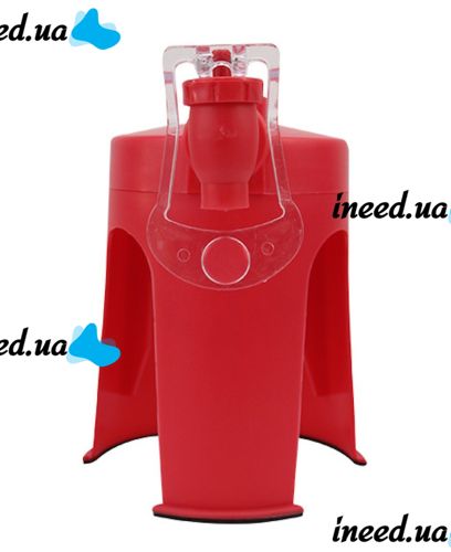 Mini Cooler for Plastic Bottle Fizz Saver, Soda Dispenser with Tap, Dispenser for Carbonated Drinks with Valve Red