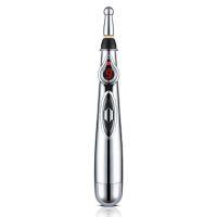 Акупунктурный массажер в форме ручки Massager Pen DF-618, Прибор для точечного массажа всего тела Серый, Электронная акупунктурная ручка для лица