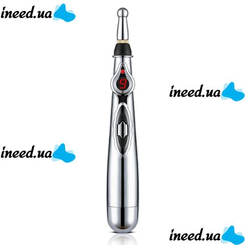 Акупунктурный массажер в форме ручки Massager Pen DF-618, Прибор для точечного массажа всего тела Серый, Электронная акупунктурная ручка для лица