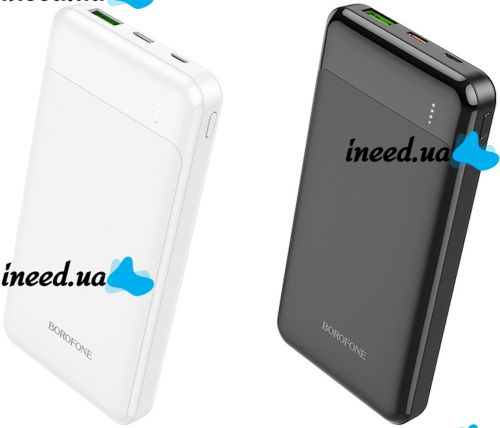 Внешний аккумулятор повербанк Power Bank Borofone BJ19A 20000mAh PD20W+QC3.0 с быстрой зарядкой, Портативное зарядное устройство батарея 2 выхода