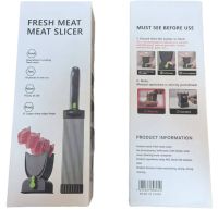 Fresh Meat Slicer YLM-248 Handheld Meat Slicer for thin slicing and shredding of meat, LY-824 17 Blade Handheld Slicer with Stand Gray
