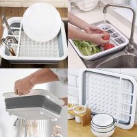 Складная кухонная сушилка для посуды Kitchen Craft Joseph Extend BN-090 раскладная, силиконовая сушка для тарелок и кухонных приборов, поддон
