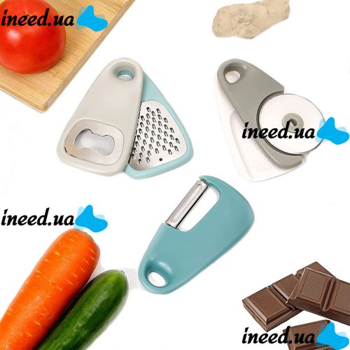 Брелок-органайзер Kitchenware из кухонных принадлежностей 5 предметов, Набор для кухни Терка, открывашка, нож, овощечистка на брелке для кемпинга