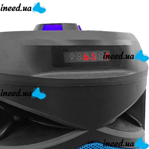 Беспроводная Bluetooth колонка динамик SoonBox S4403 с LED подсветкой 10W и микрофоном, Аккумуляторная блютуз акустика караоке USB SD FM AUX Черная