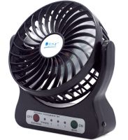 Настольный мини вентилятор Mini Fan XSFS-01 USB с аккумулятором 4.5W Black, портативный охладитель воздуха на подставке с Led фонариком Черный