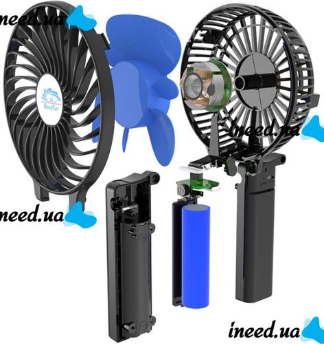 Ручной мини вентилятор Handy Mini Fan WX-6508 USB аккумуляторный настольный вентилятор трансформер со складной ручкой и съемным аккумулятором