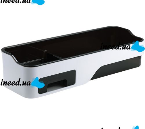 Прямоугольная настенная полка Wall-mounted shelf для ванной комнаты, Навесной многофункциональный органайзер для хранения в ванную Белый с черным