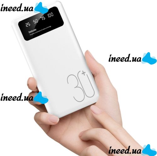 Зарядное устройство УМБ Power Bank 30000 mAh Martec Delicate 2xUSB с фонариком, Портативна батарея повербанк Внешний аккумулятор зарядка для телефона