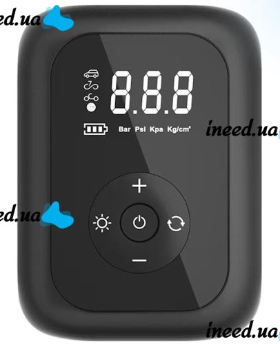 Аккумуляторный автомобильный компрессор насос Inflator Pump VX-309 для подкачки шин, Беспроводной воздушный автокомпрессор с экраном CZK-4234