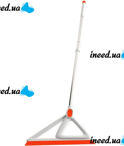 Силиконовая швабра 2 в 1 Clean the wiper AND-8-10 для мытья окон, жидкостей Скребок очиститель пола и стекла с телескопической ручкой 100см Оранжевый