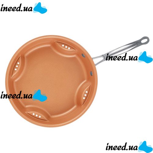 Стальная воздушная сковорода Migas Steel Air Fry Pan ML-0016 с антипригарным покрытием, Антипригарная сковородка для жарки без масла Коричневая