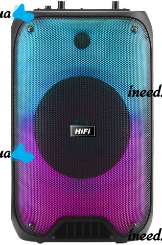 Беспроводная Bluetooth колонка TMG HiFi RX-6168 10W с микрофоном и RGB LED подсветкой, Аккумуляторная блютуз акустика USB AUX для Android IOS Черная