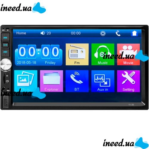 Автомагнитола 2Din Pioneer 7022 USB, SD, MP5, TF, FM, Bluetooth с сенсорным экраном 7 дюймов и пультом на руль, автомобильный плеер Пионер 2 Дин