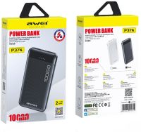 Зарядное устройство УМБ Power Bank Awei P37K 10000 mAh 2xUSB, Портативная батарея повербанк Внешний аккумулятор зарядка с индикаторами для телефона