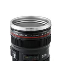 Кружка термос в виде объектива от фотоаппарата Canon EF 24-105, Термокружка объектив 350 мл, Термо чашка с крышкой, Черная