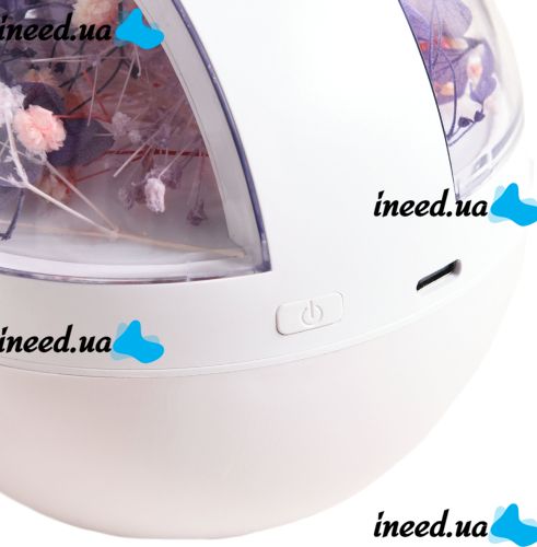 Аккумуляторный увлажнитель воздуха Poke Ball Flower Humidifier OFAN-505 с цветами и LED подсветкой, Настольный аромадиффузор ночник 220мл от USB