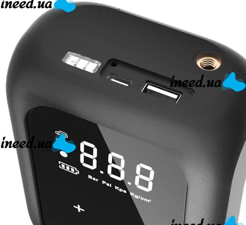 Аккумуляторный автомобильный компрессор насос Inflator Pump VX-309 для подкачки шин, Беспроводной воздушный автокомпрессор с экраном CZK-4234