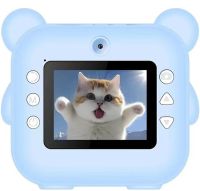 Children's Camera with Instant Printing Print Camera Y61 Bear, Digital Rechargeable Camera photo and Video Printer with Thermal Paper Y600-1