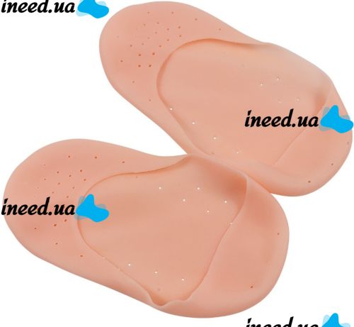 Универсальные силиконовые носки для ног и пяток Smiling Foot нескользящие защитные накладки для защиты от мозолей Anti-crack silicon socks Бежевые