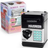 Children's electronic piggy bank safe Mony Safe, bill acceptor, ATM, with combination lock for paper bills, coins with Piggy Number Bank batteries