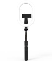 Телескопическая селфи палка тренога Selfie Stick A8 с кольцевой LED лампой для селфи, Монопод 100 см с подсветкой с держателем для телефона и пультом