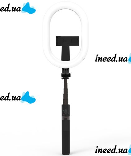 Телескопическая селфи палка тренога Selfie Stick A8 с кольцевой LED лампой для селфи, Монопод 100 см с подсветкой с держателем для телефона и пультом