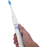 Electric Toothbrush VGR V-801 ultrasonic, pulsating USB Electric Brush with 2 nozzles for brushing teeth on a battery 3 modes White