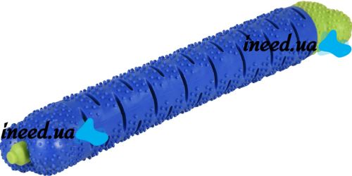 Зубная щетка для чистки десен собак Chewbrush Ardemer самоочищающаяся резиновая собачья кость, жевательная игрушка-косточка для зубов 25*4.5 см Синяя