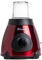 Кухонный блендер с кофемолкой Domotec MS-6611 3 в 1 на 1.5л 1000W стационарная кофемолка 3 скорости с измельчителем и стеклянной чашей Красная