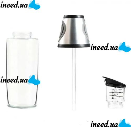 Кухонный дозатор для масла NBZ Press and Measure, стеклянная бутылка для масла и уксуса Oil Dispenser, нажимной диспенсер для жидких продуктов 500 мл