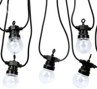 Outdoor Garland in the form of a Light Bulb Xmas 10 Lamps WW Warm White LED Moisture-proof LED Garland for Home and Street with 10m Connector