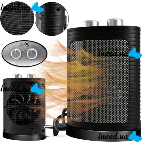 Электрический настольный тепловентилятор Domotec Heater MS-5905 напольный обогреватель с вентиляцией для дома на 15 кв.м 1500W дуйка на 3 режима 