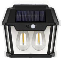 Уличный настенный светильник COBA Solar Wall Lamp HW-888-2W аккумуляторный подвесной фонарь на солнечной батарее с датчиком движения 2 лампы 3 режима