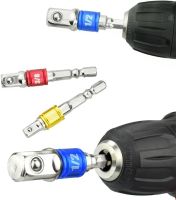 Набор переходников с шестигранным хвостовиком Drillpro 3Pcs 1/2, 1/4, 3/8 дюйма комплект шестигранных насадок бит, торцевые головки для шуруповерта